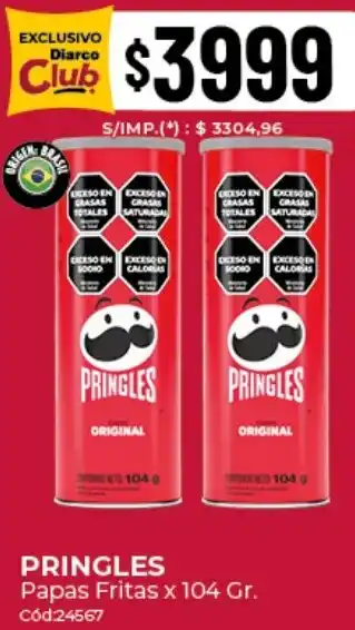 Diarco Pringles papas fritas oferta