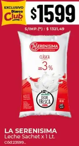 Diarco La serenisima leche sachet oferta