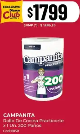 Diarco Campanita rollo de cocina practicorte oferta