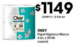 Diarco Okey papel higiénico blanco oferta