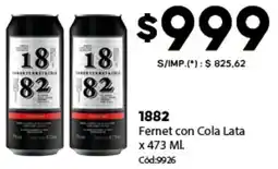 Diarco 1882 fernet con cola lata oferta