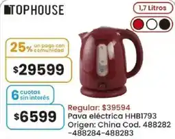 Coto Tophouse pava eléctrica oferta