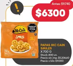 Supermercados Tadicor Mc cain papas smiles oferta