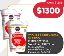 Supermercados Tadicor La serenísima yogur clásico entero oferta
