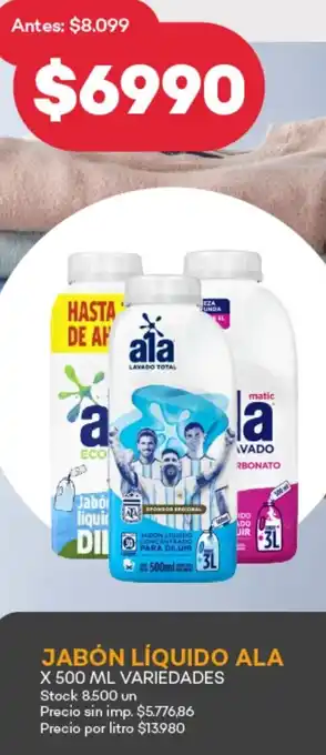 Supermercados Tadicor Ala jabón líquido oferta