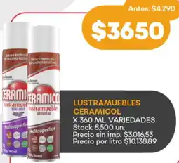 Supermercados Tadicor Ceramicol lustramuebles oferta