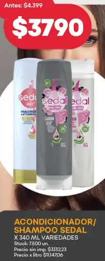 Supermercados Tadicor Sedal acondicionador/ shampoo oferta