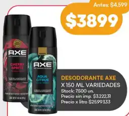 Supermercados Tadicor Axe desodorante oferta