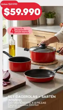Supermercados Tadicor Jovifel set cacerolas + sartén oferta