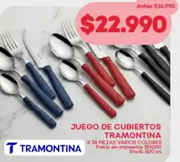 Supermercados Tadicor Tramontina juego de cubiertos oferta