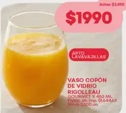Supermercados Tadicor Vaso copón de vidrio rigolleau gourmet oferta