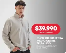 Supermercados Tadicor Buzo tressesenta medio cierre frisa liso oferta