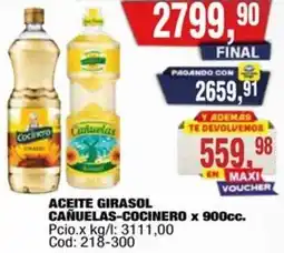 Maxiconsumo Cañuelas o Cocinero aceite girasol oferta