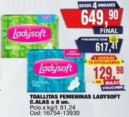 Maxiconsumo Ladysoft toallitas femeninas oferta