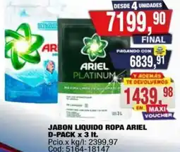 Maxiconsumo Ariel jabon liquido oferta