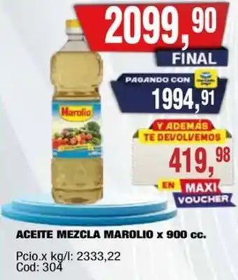 Maxiconsumo Marolio aceite mezcla oferta