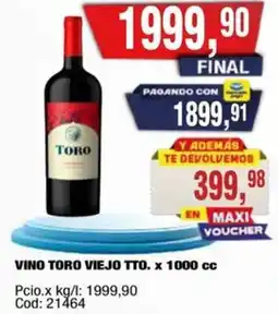 Maxiconsumo Toro vino viejo tto. oferta