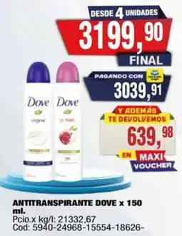 Maxiconsumo Dove antitranspirante oferta