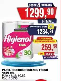 Maxiconsumo Higienol fresh papel higenico oferta