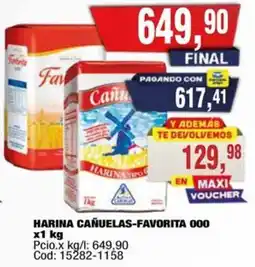 Maxiconsumo Cañuelas o Favorita harina 000 oferta