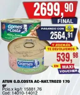 Maxiconsumo Gomes de Costa atun aceite natural oferta