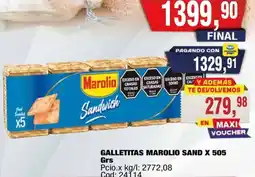 Maxiconsumo Marolio galletitas sandwich oferta
