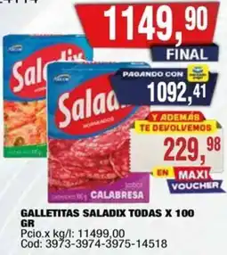Maxiconsumo Saladix galletitas todas oferta