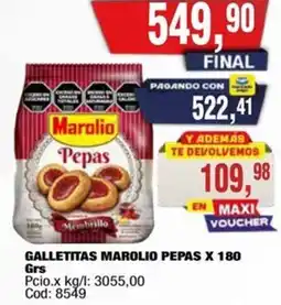 Maxiconsumo Marolio galletitas pepas oferta