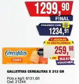 Maxiconsumo Cerealitas galletitas oferta