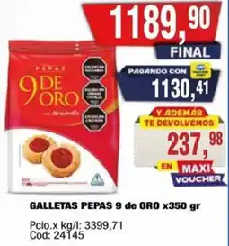 Maxiconsumo 9 de oro galletas pepas oferta