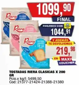Maxiconsumo Riera clasicas tostadas oferta