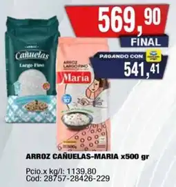 Maxiconsumo Cañuelas o Maria arroz oferta