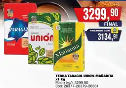 Maxiconsumo Yerba taragui-union-mañanita oferta