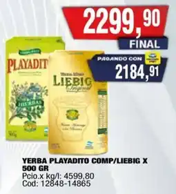 Maxiconsumo Yerba playadito comp/liebig oferta