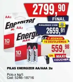 Maxiconsumo Energizer pilas AA/AAA oferta