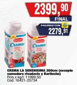 Maxiconsumo La Serenisima crema oferta