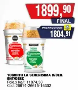 Maxiconsumo La Serenisima yogur oferta