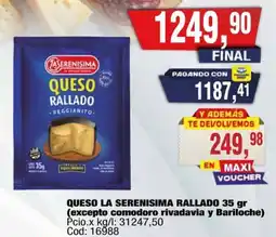 Maxiconsumo La Serenisima queso rallado oferta