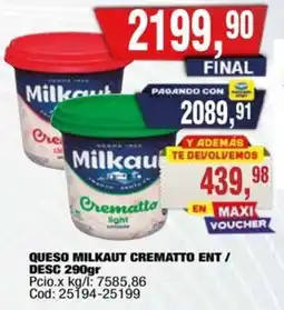Maxiconsumo Milkaut queso cremato oferta