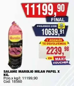Maxiconsumo Marolio salame milan papel oferta