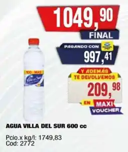 Maxiconsumo Villa de Sur agua oferta