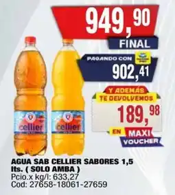 Maxiconsumo Cellier agua sabores oferta