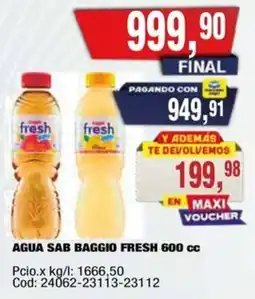 Maxiconsumo Baggio Fresh agua sabores oferta