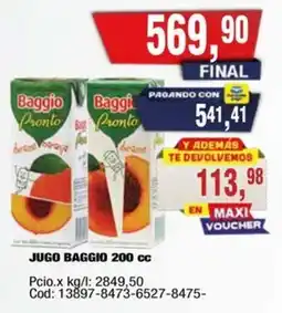 Maxiconsumo Baggio jugo oferta