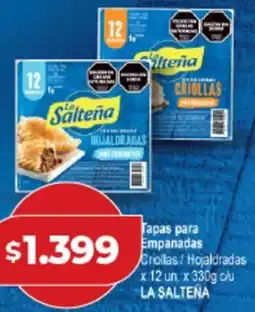 Supermayorista Vital La saltena tapas para empanadas criollas/hojaldradas oferta