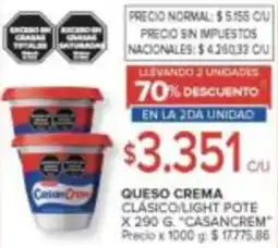 Carrefour Casancrem queso crema clasico/light pote oferta