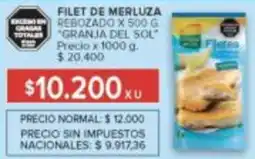 Carrefour Granja del sol filet de merluza encorebozado oferta