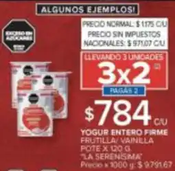 Carrefour La serenisma yogur entero firme frutilla/vainilla pote oferta