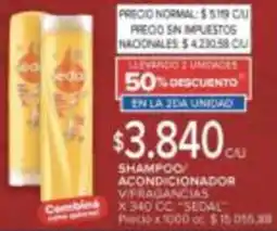 Carrefour Sedal shampoo/ acondicionador vifragancias oferta