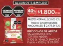 Carrefour Gallo snacks bizcochos de arroz salados dulces tortita negra oferta